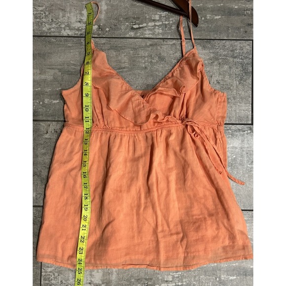 Vintage Old Navy Y2K Babydoll Cotton Tank Top Size M Tie Waist Ruffle Top Dainty - Picture 11 of 11